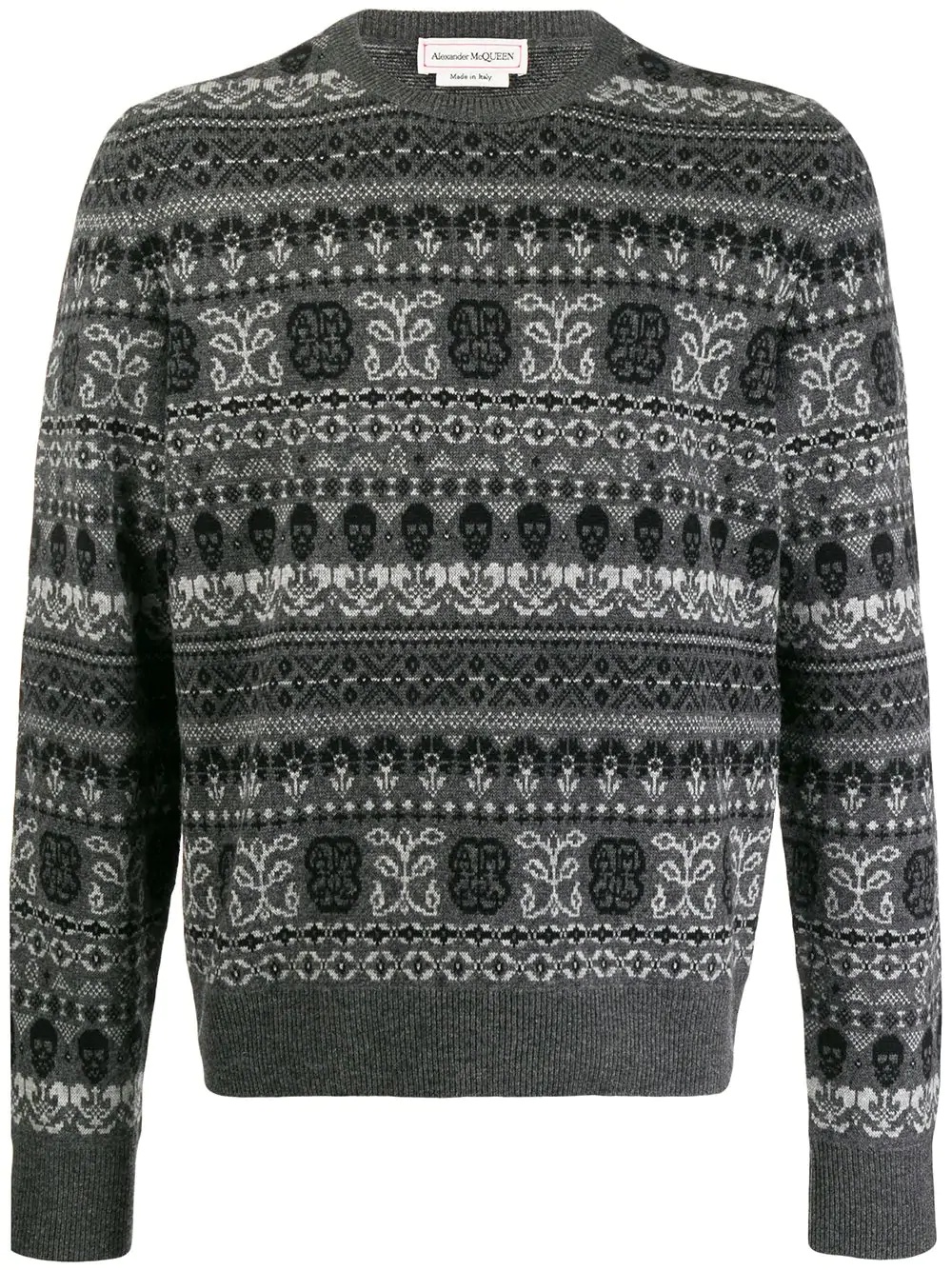 intarsia-knit skull sweater - 1