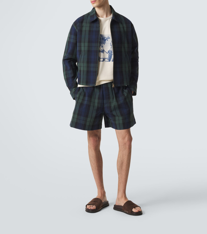 JW Anderson Checked cotton seersucker shorts outlook
