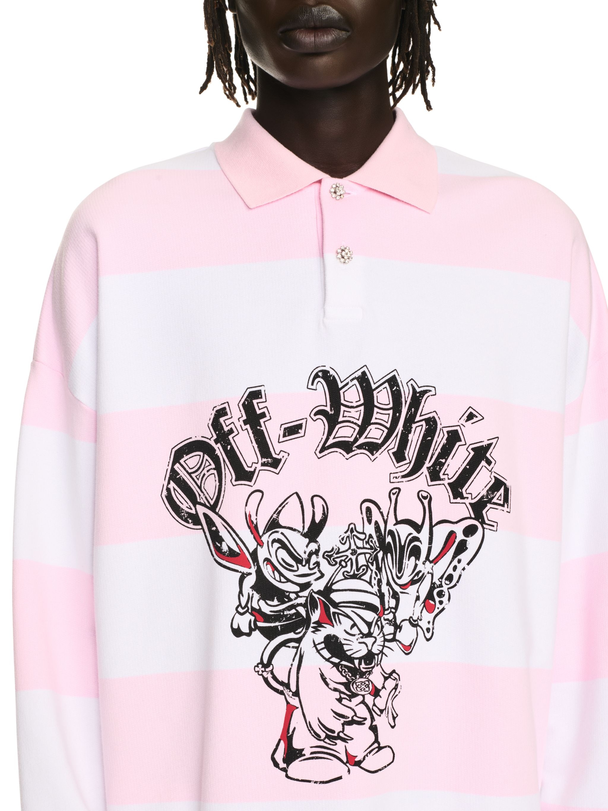 Pink/white Gang L/s Polo - 5