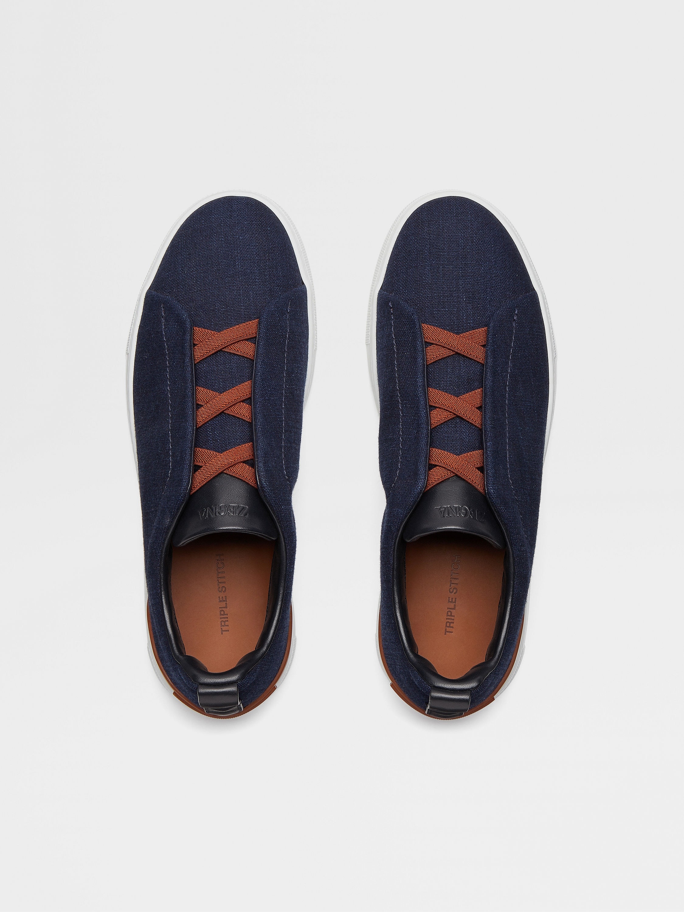 BLUE COTTON DENIM TRIPLE STITCH™ SNEAKERS - 3
