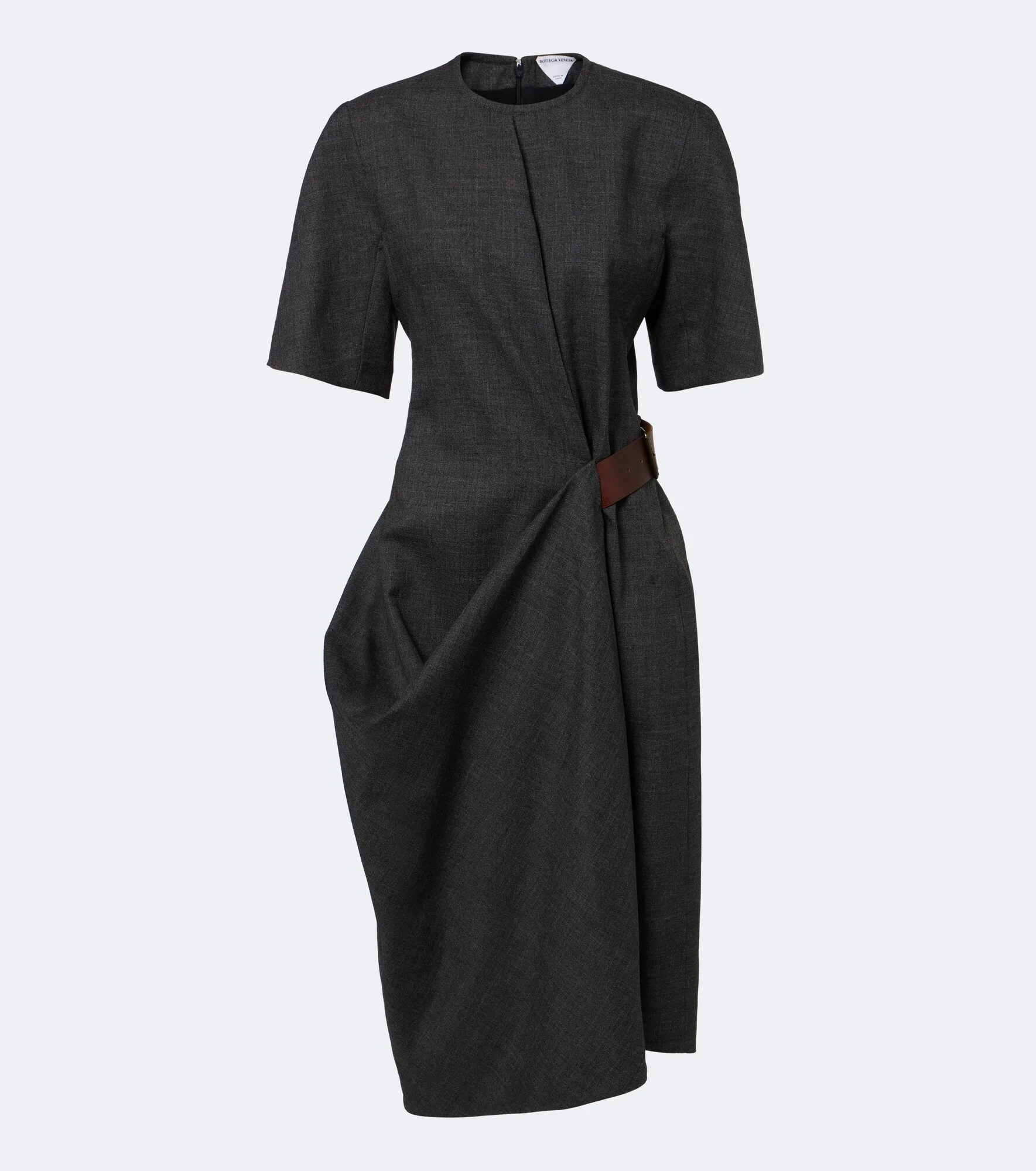Belted wool midi dress - 1