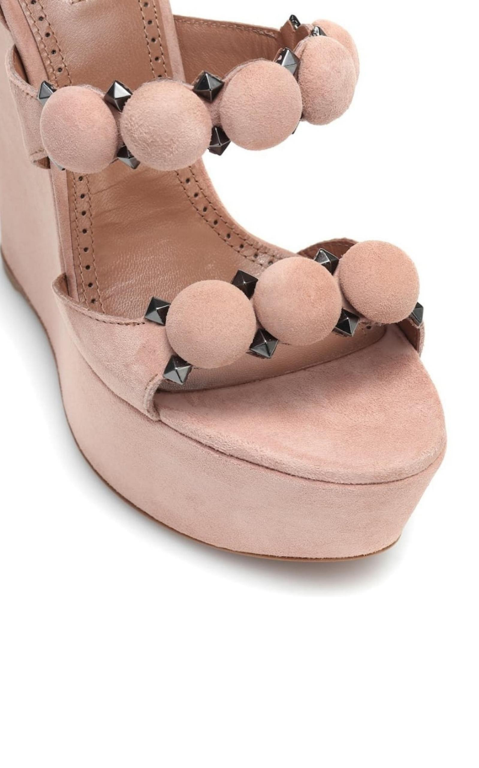 Bombe Suede Wedge Sandals - 6