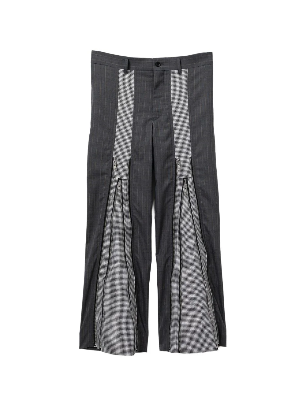 patchwork zip details trousers - 1