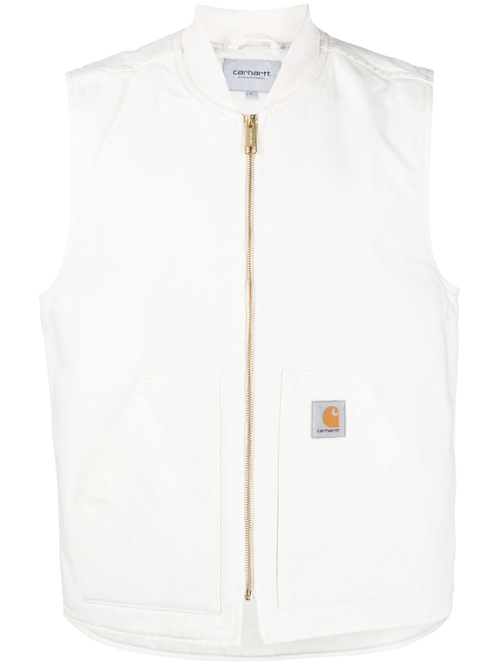 logo-patch organic cotton gilet - 1