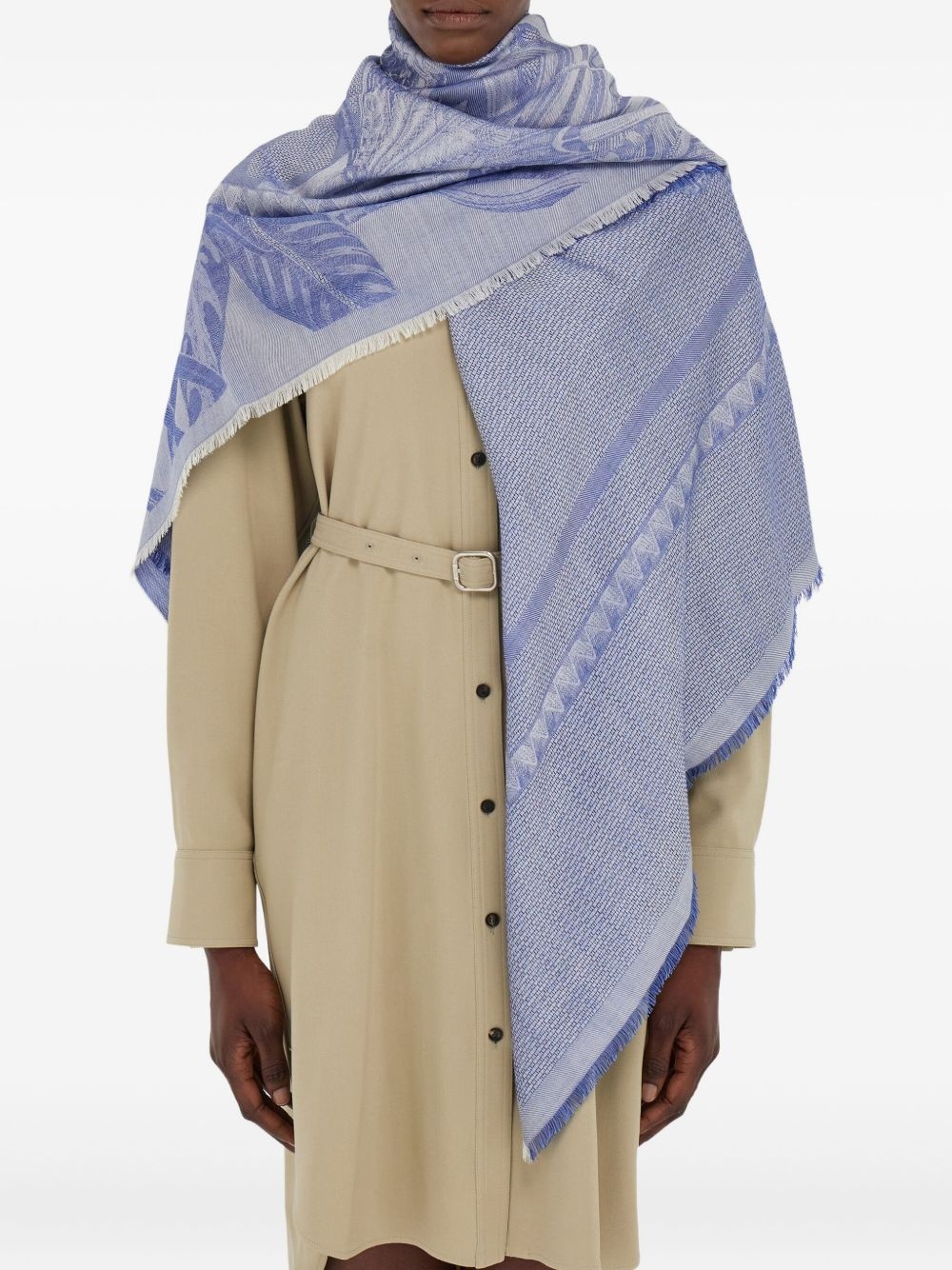 floral-jacquard scarf - 4