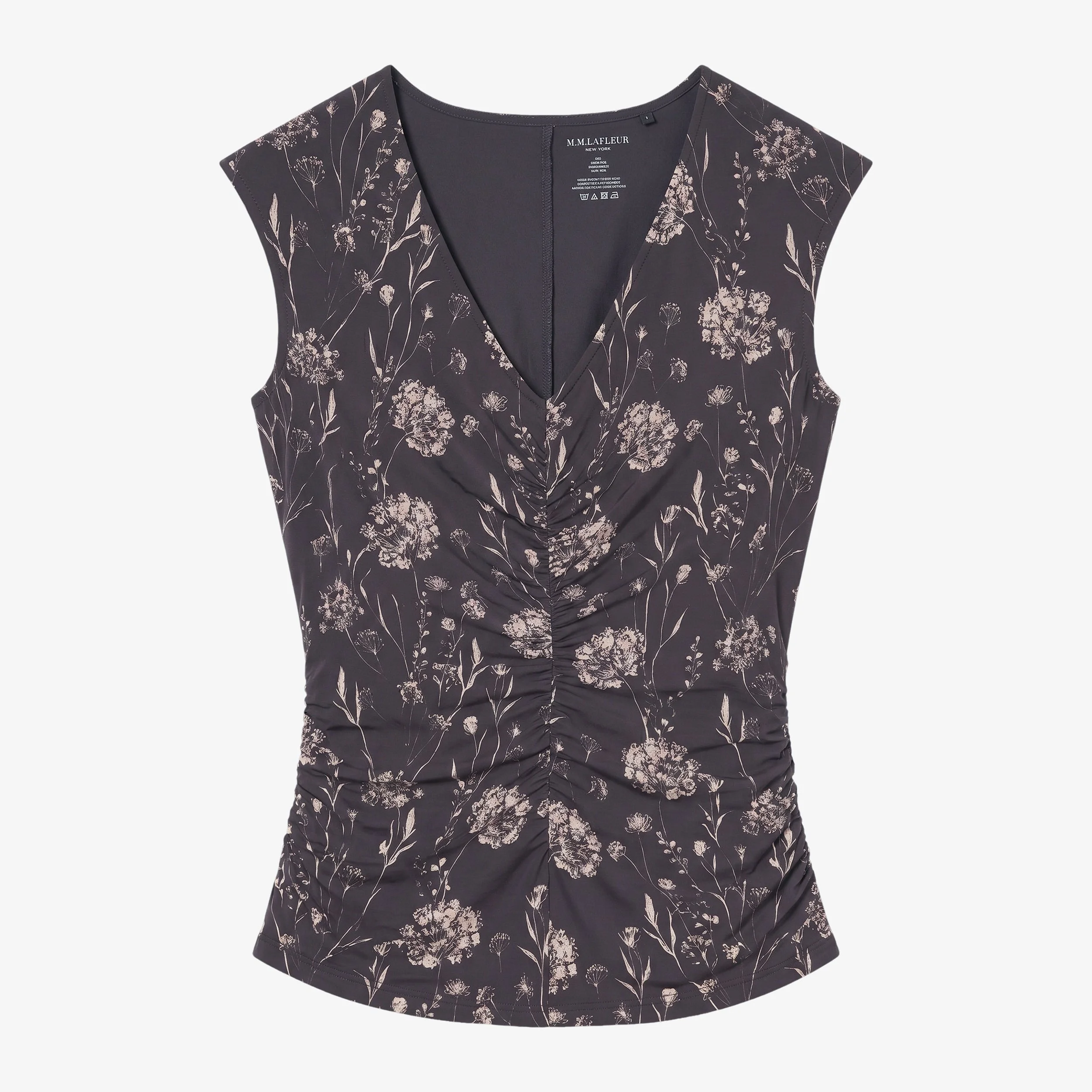 Franka Ruched Top - Light Printed Jersey - 1