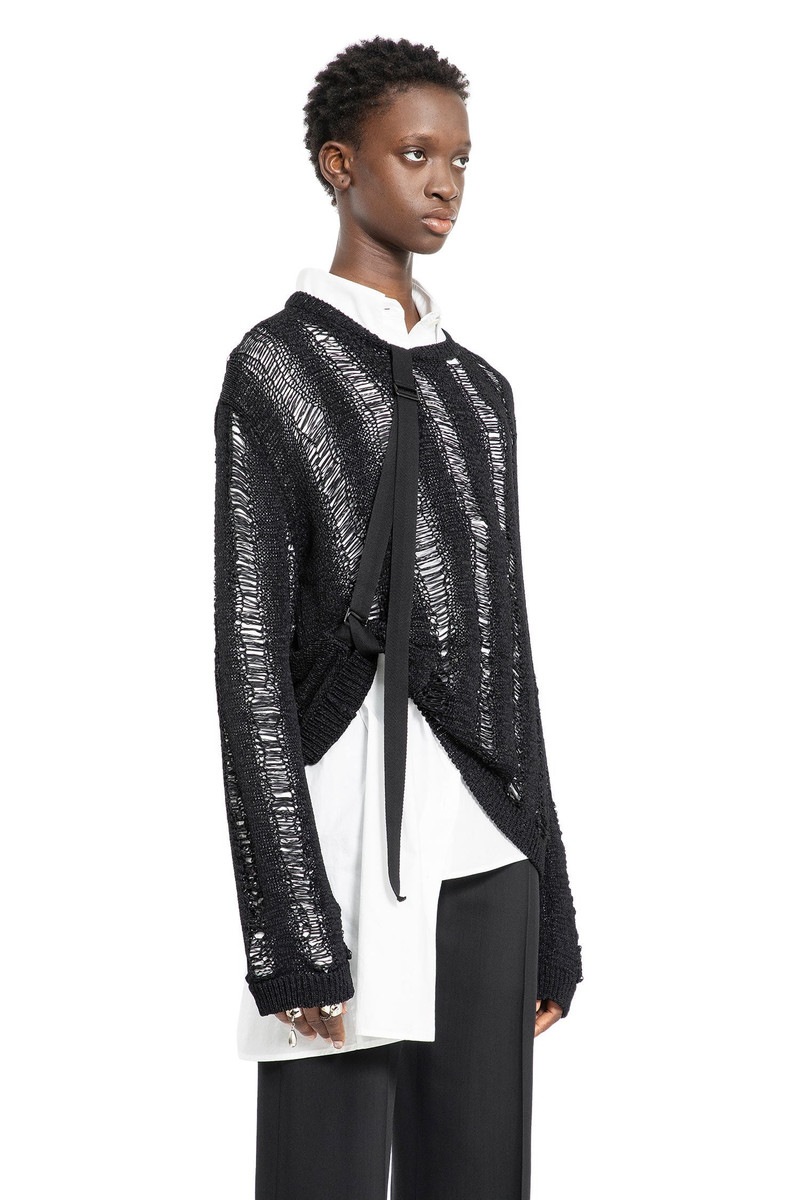 Ann Demeulemeester Cilla-Ladder-Stitch-Oversized-Sweater outlook