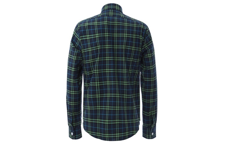 Men's Burberry Plaid Long Sleeves Shirt Blue Green Plaid 80010131 - 2