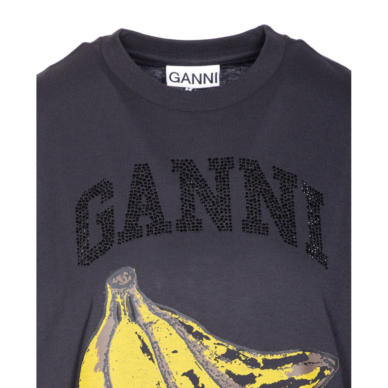 Ganni Women Black Banana Print T-Shirt - 4
