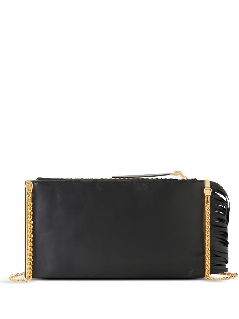 fringed-design chain-strap leather shoulder bag 1