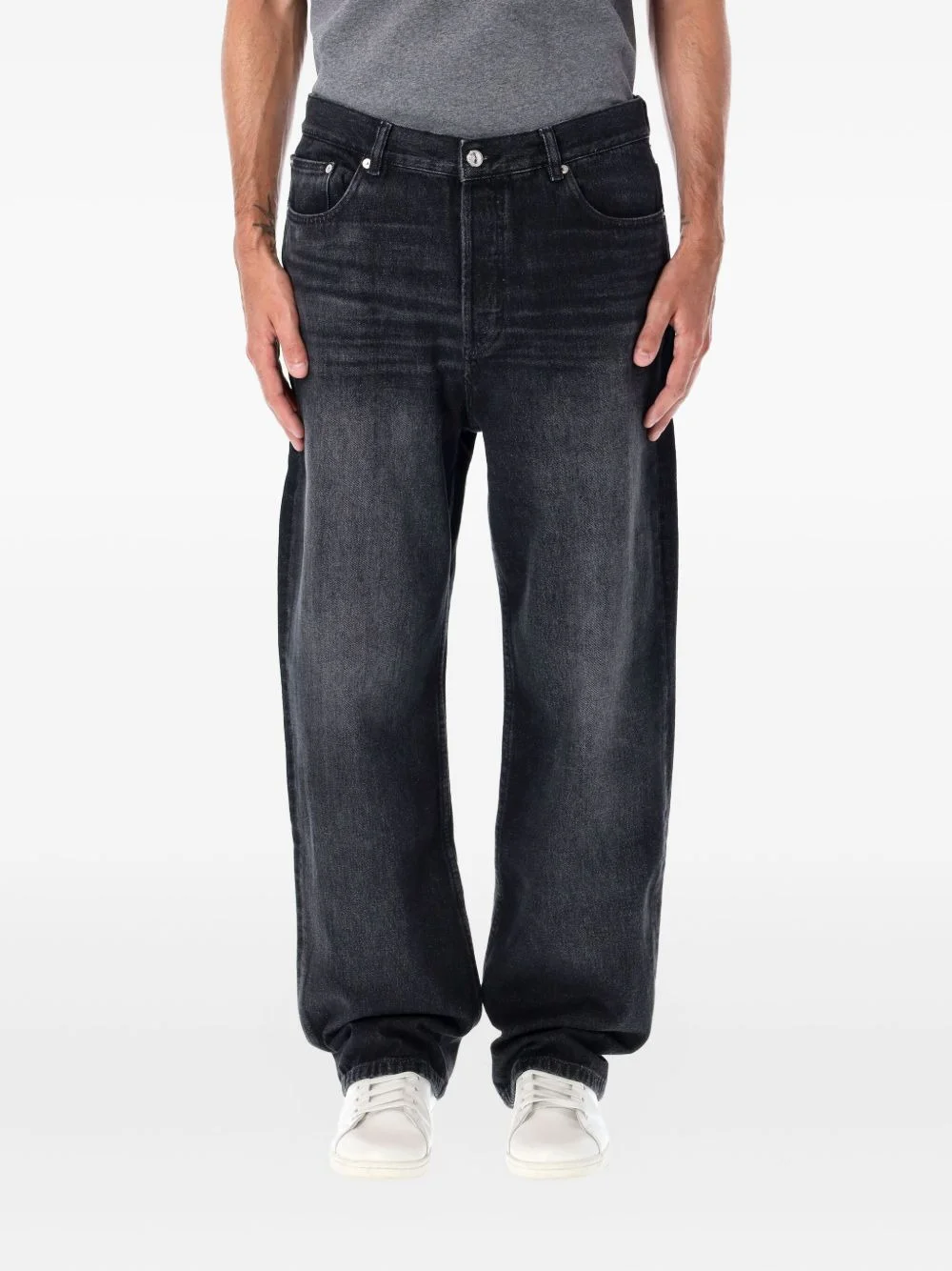 Solar five-pocket cotton jeans - 1