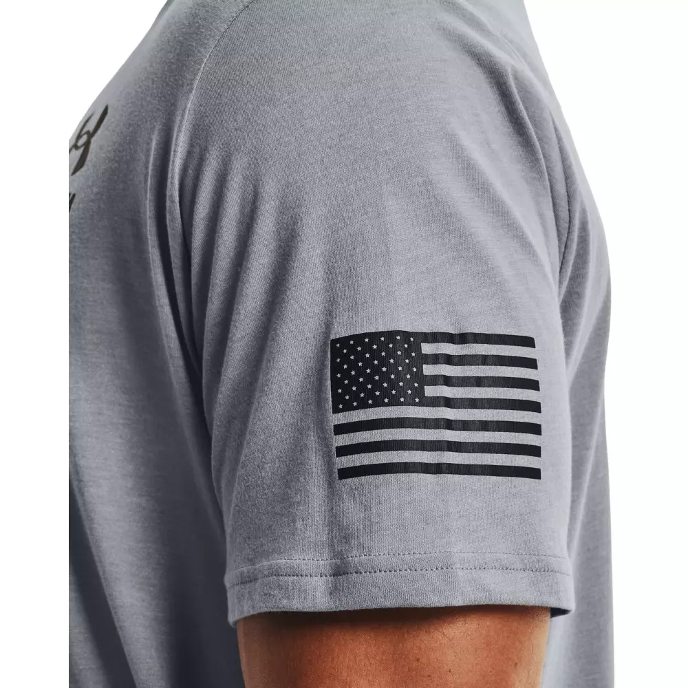 Men's Freedom Flag T-Shirt-Dk Grey - 4