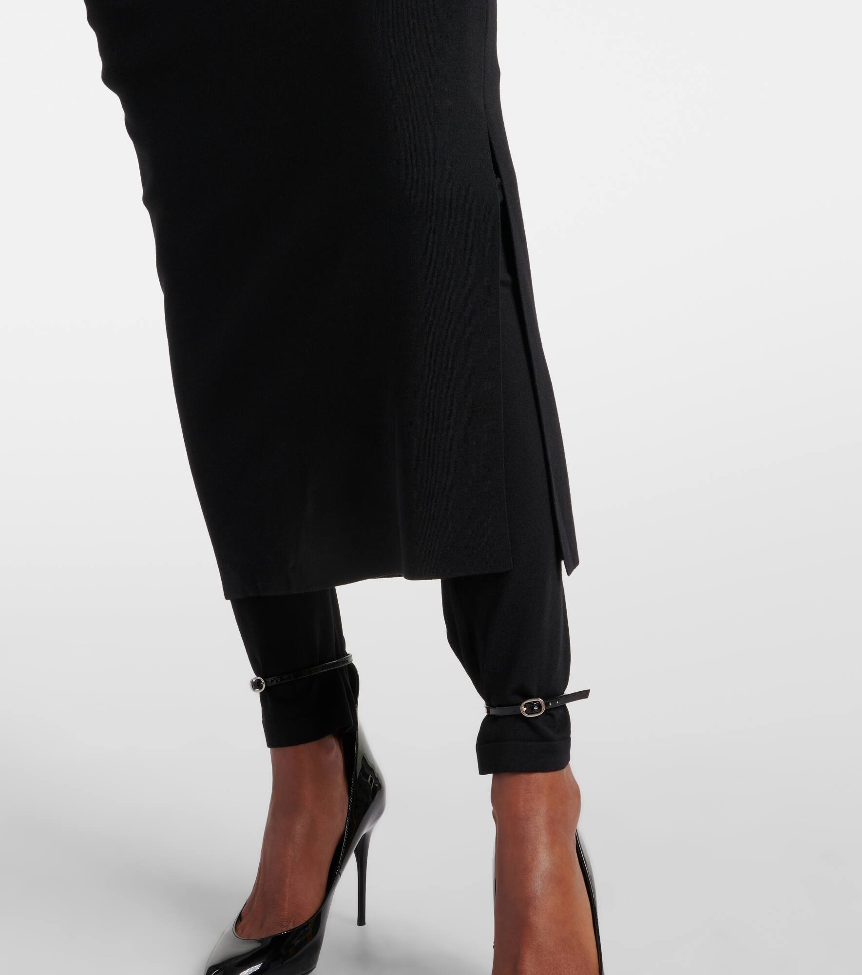 Ruched wool-blend skirt pants - 5