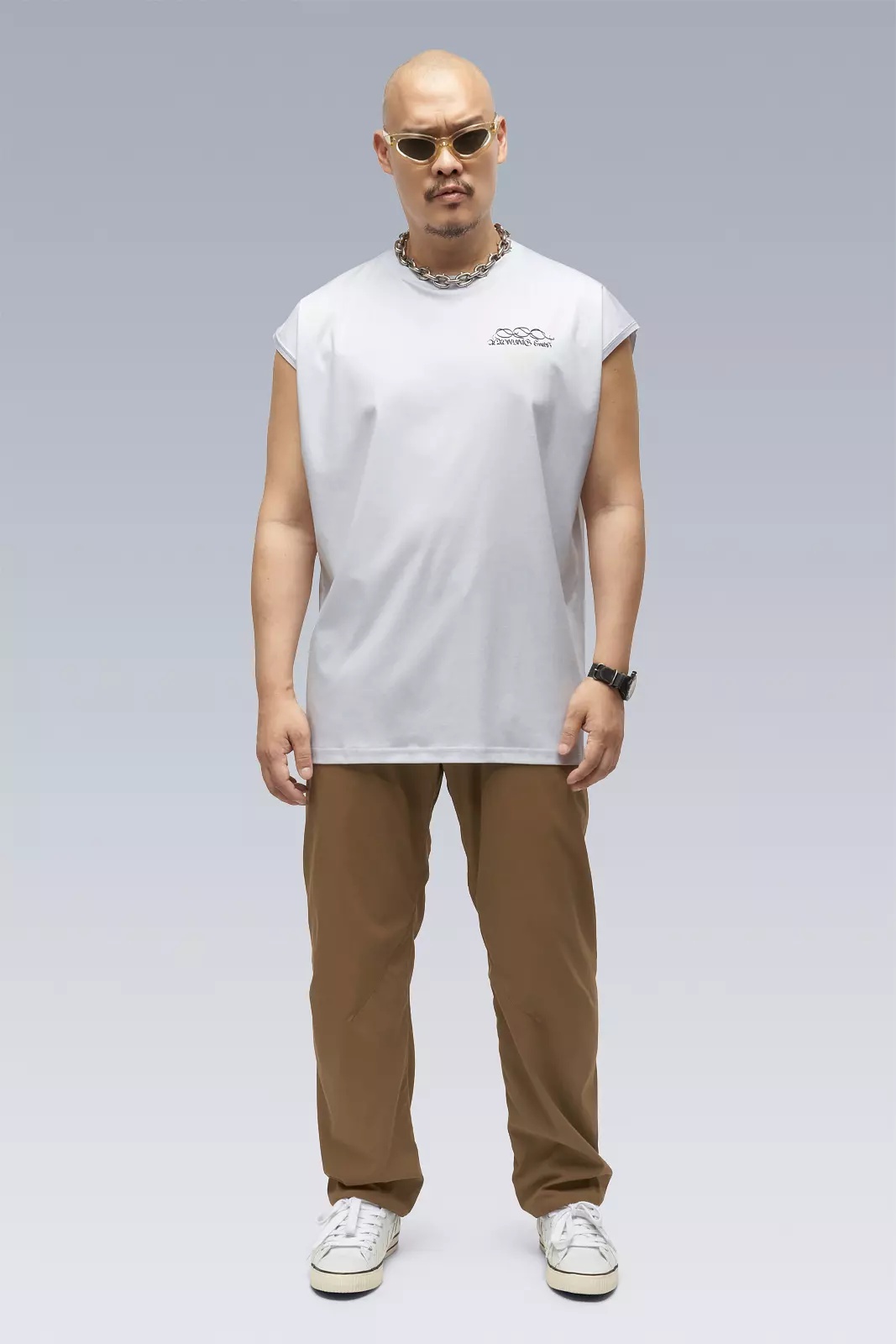 S25-PR-A 100% Cotton Mercerized Sleeveless T-shirt Coyote - 1