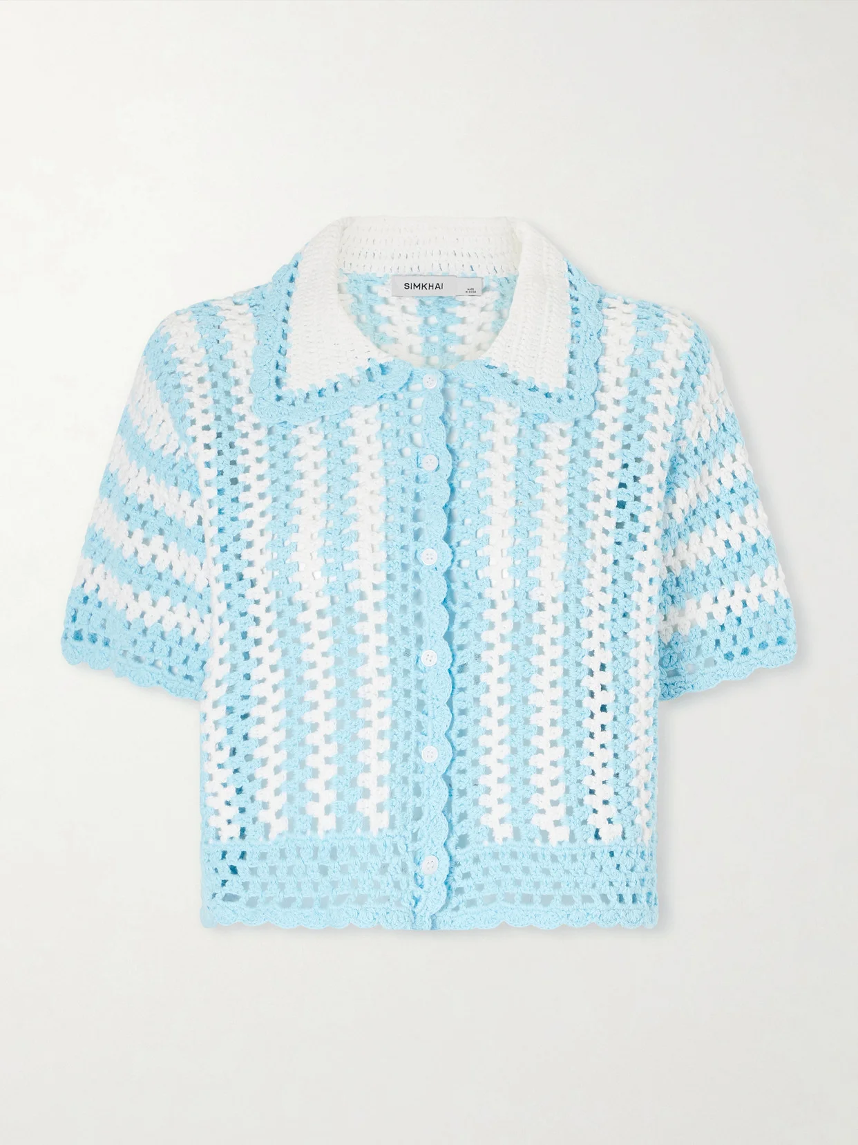 Stanton Striped Crocheted Cotton Shirt - 1