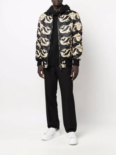 PHILIPP PLEIN Gothic-print quilted bomber jacket outlook