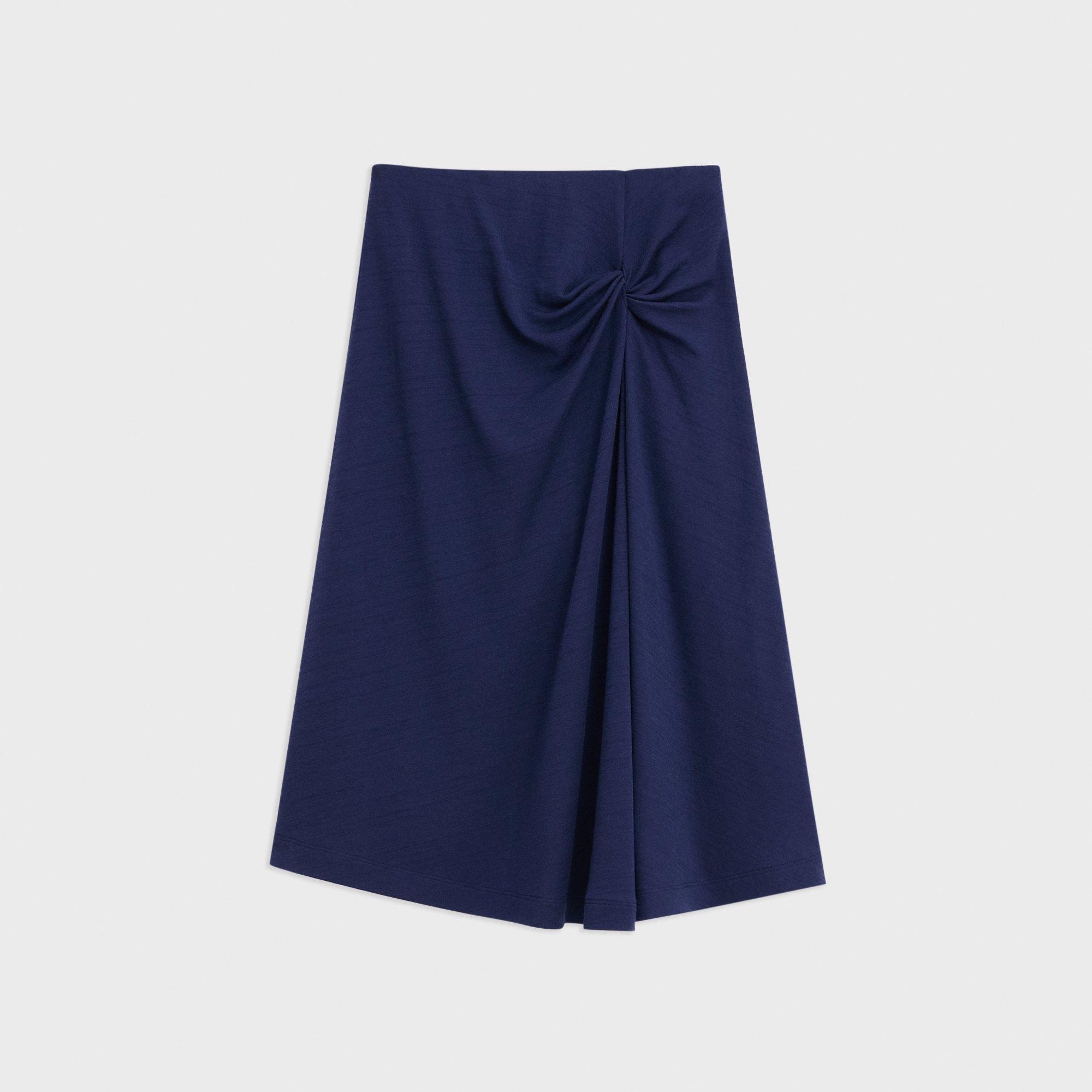 Twisted Midi Skirt in Viscose-Wool - 1