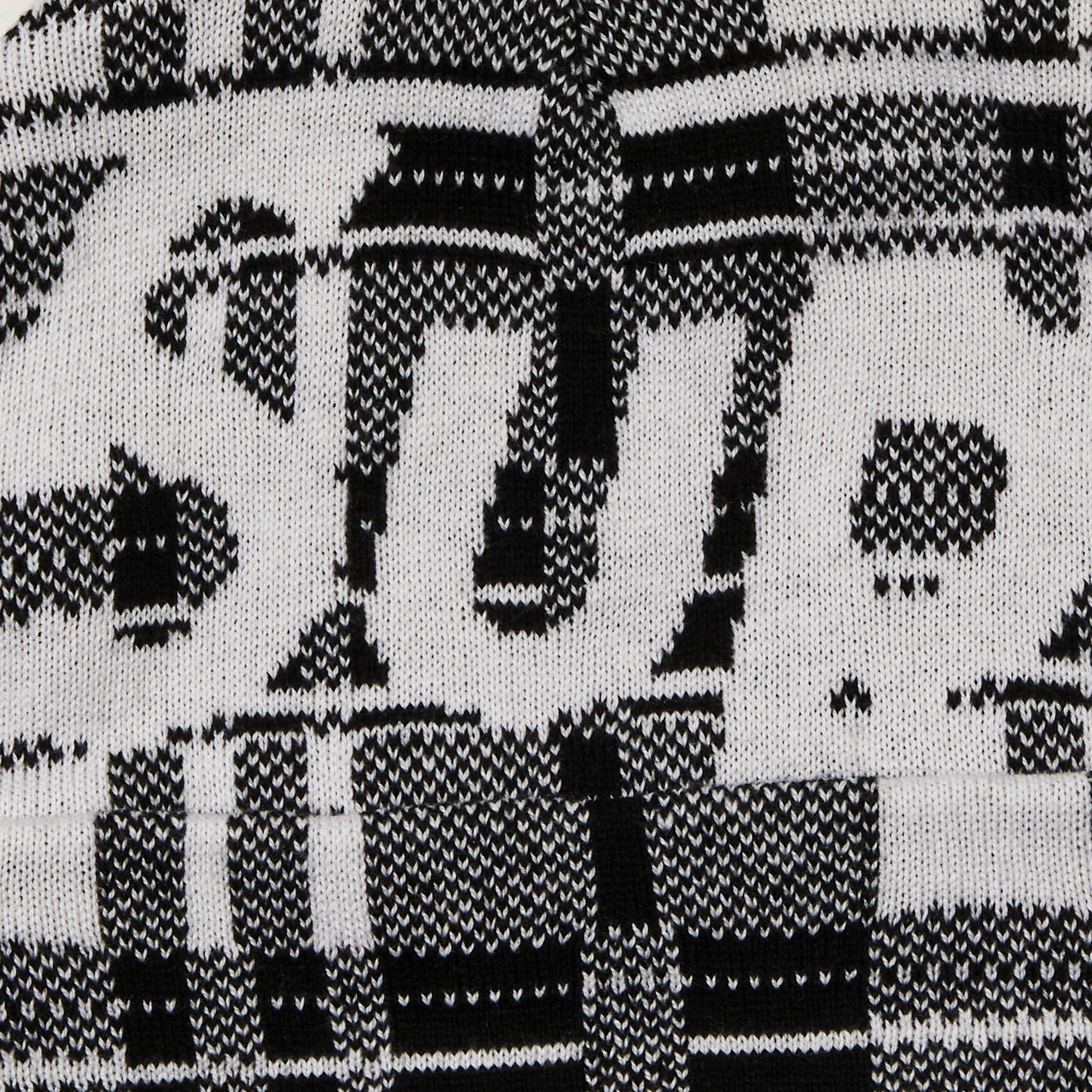 Supreme Big Logo Beanie 'White Plaid' - 3