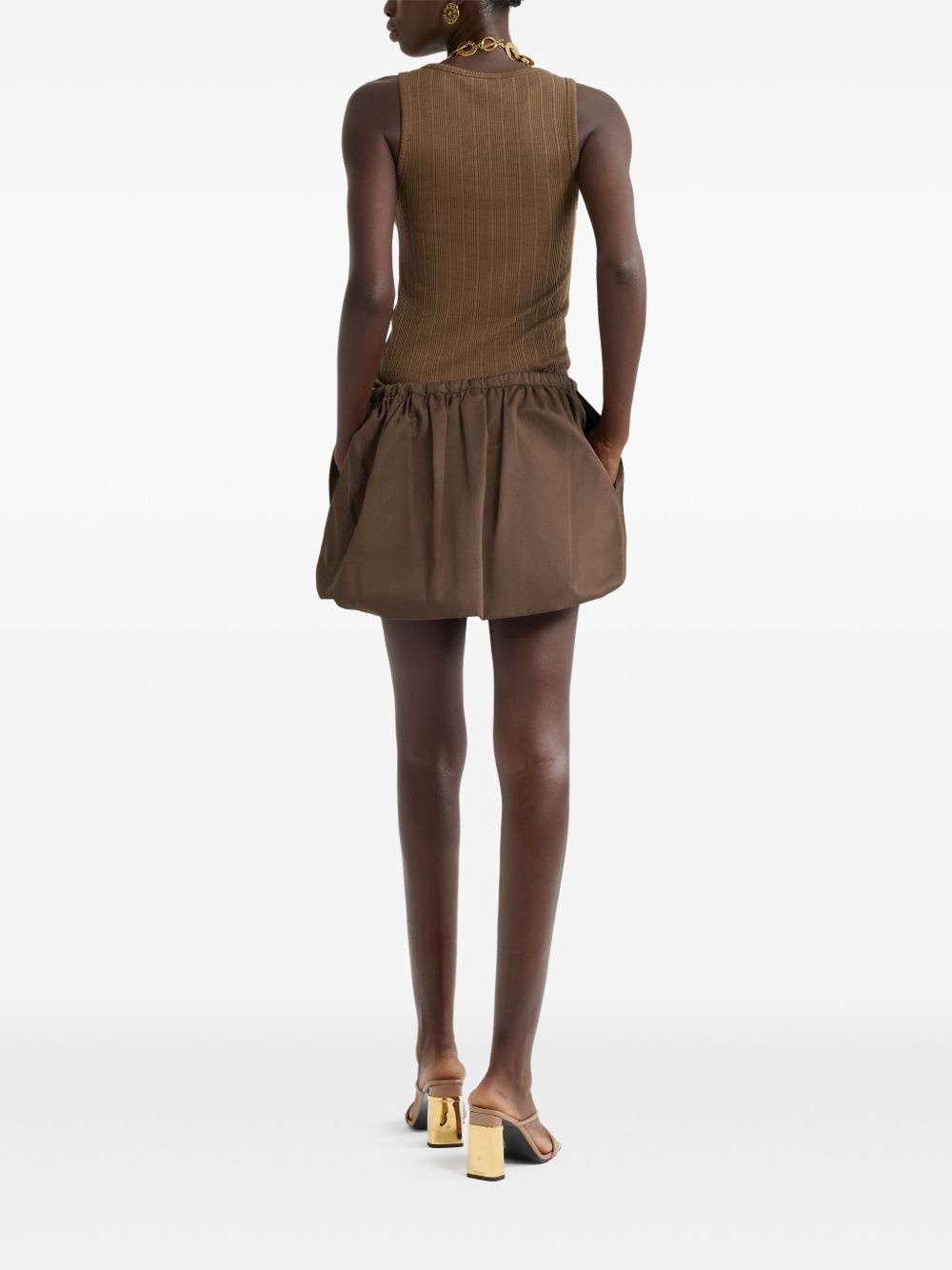 Puffy gabardine mini skirt - 3