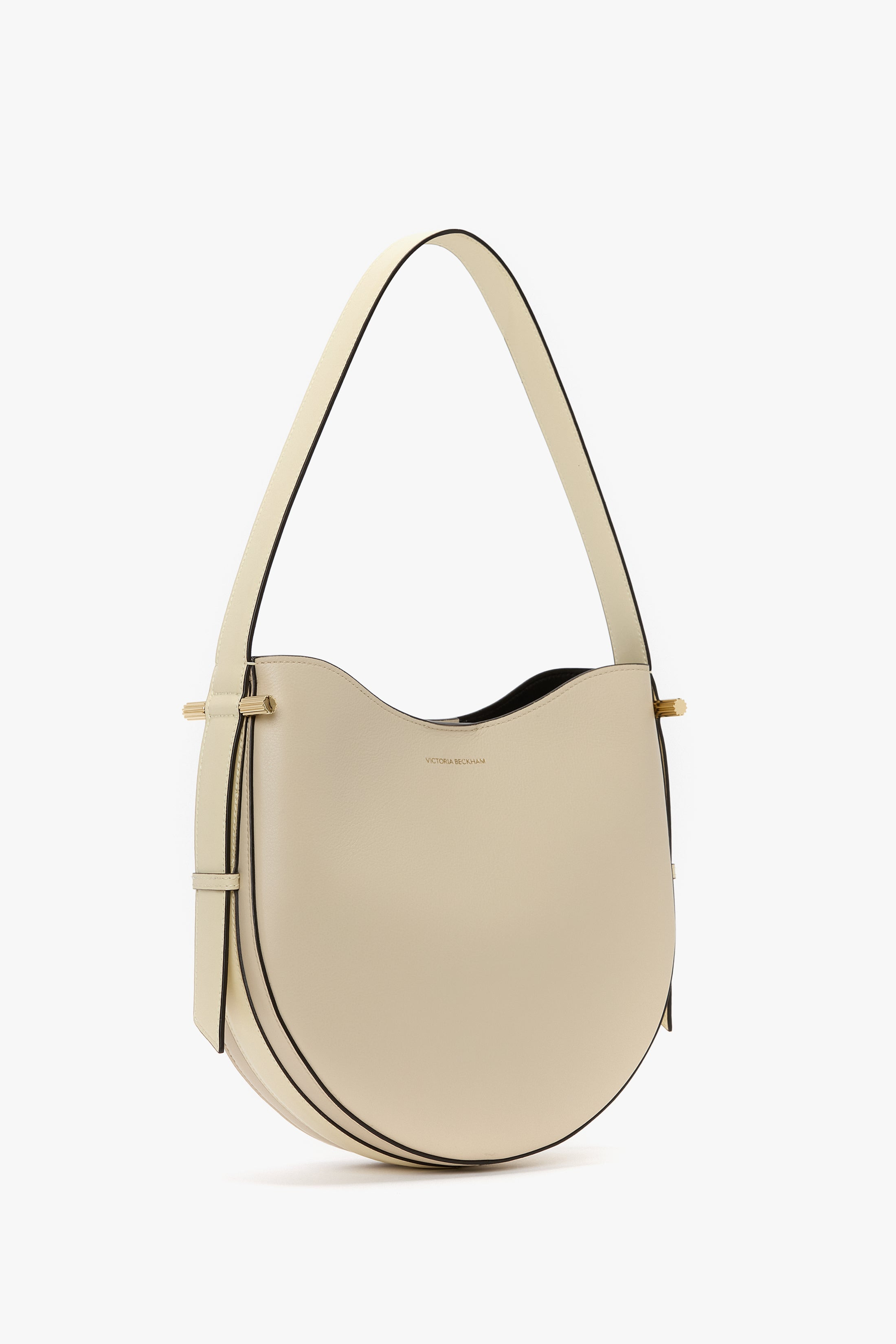 Dia Hobo Bag In Ivory Smooth Leather - 3