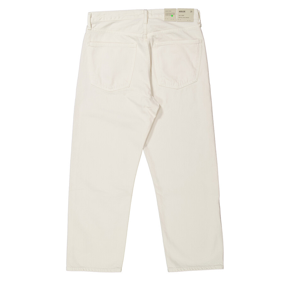 Agolde Ladies White 90S Crop Mid Rise Straight Jeans - 2