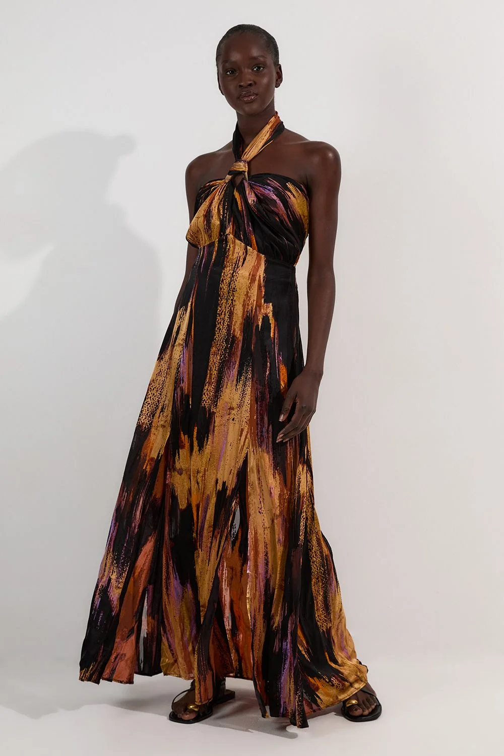 Marble Devour Halter Neck Maxi Dress - 1
