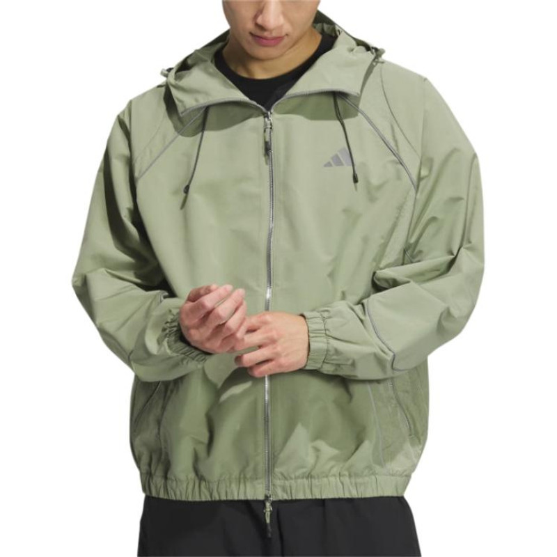 adidas adidas FUSTL WOVEN logo Hooded Jacket 'Sage Green' JI8741 outlook