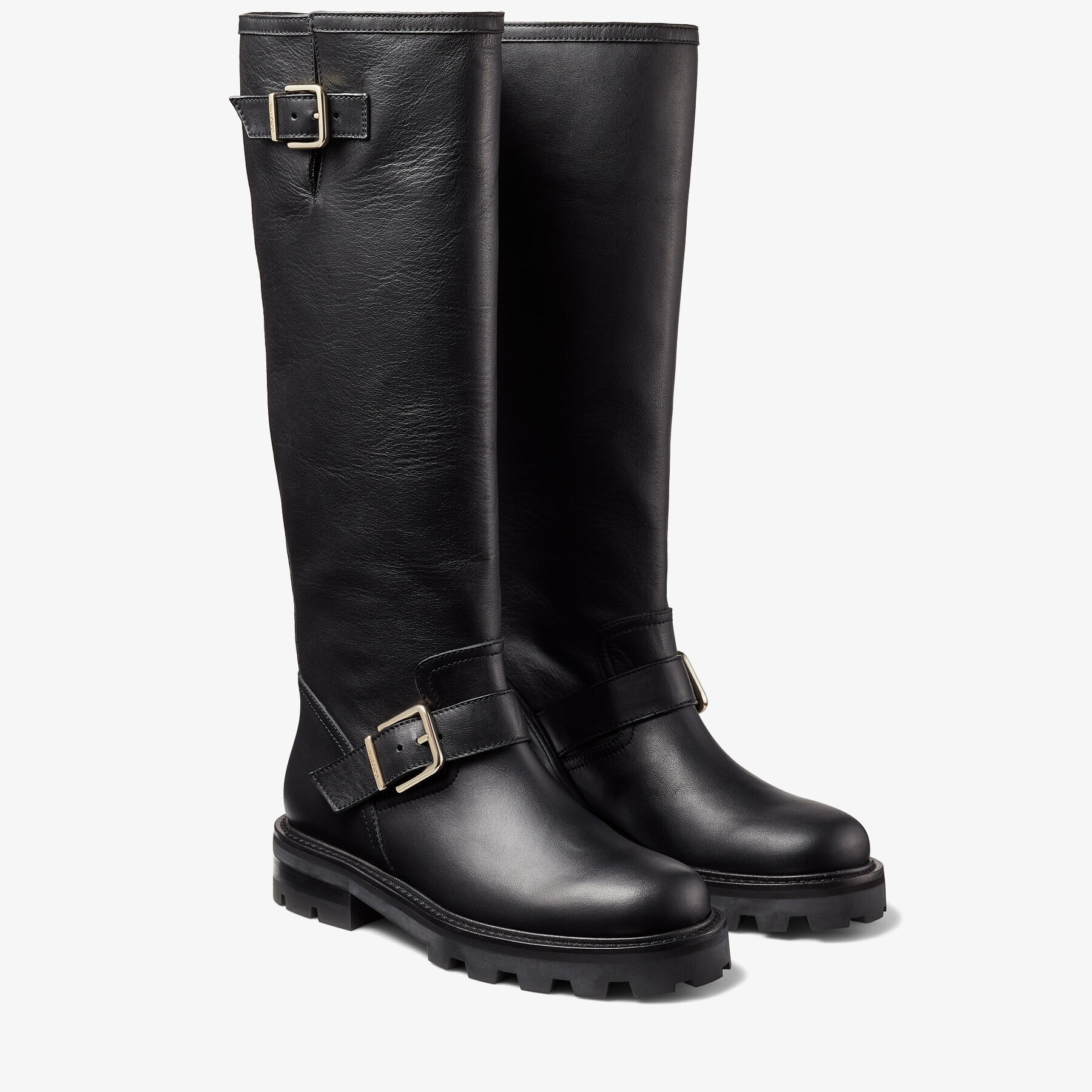 Biker II Tall
Black Smooth Leather Knee-High Biker Boots - 3
