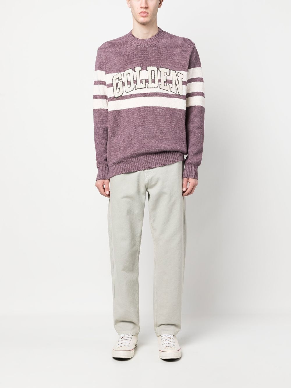 ribbed-knit crew neck sweatshirt - 2
