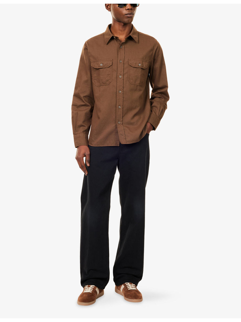 TOM FORD Regular-Fit Long-Sleeves Cotton And Linen Shirt outlook