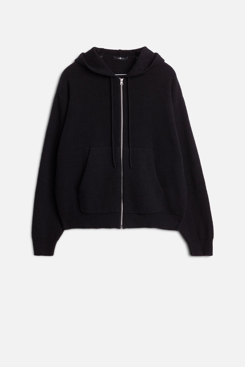 HOODED ZIP SWEATER in Cotton Wool 1