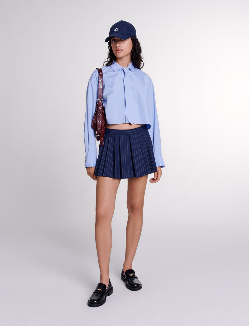 maje Striped layered effect shorts outlook