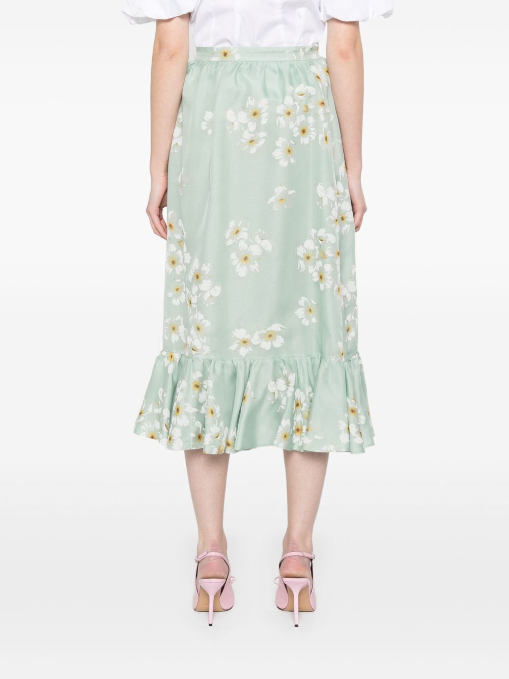 floral-print midi skirt - 4