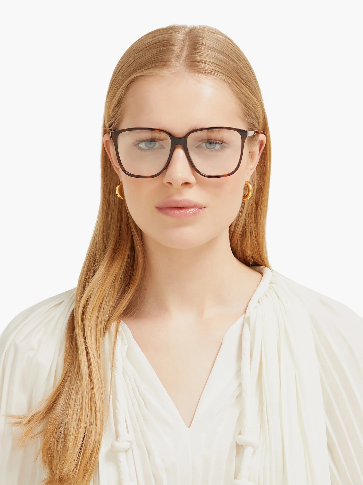 Square tortoiseshell-acetate glasses - 2