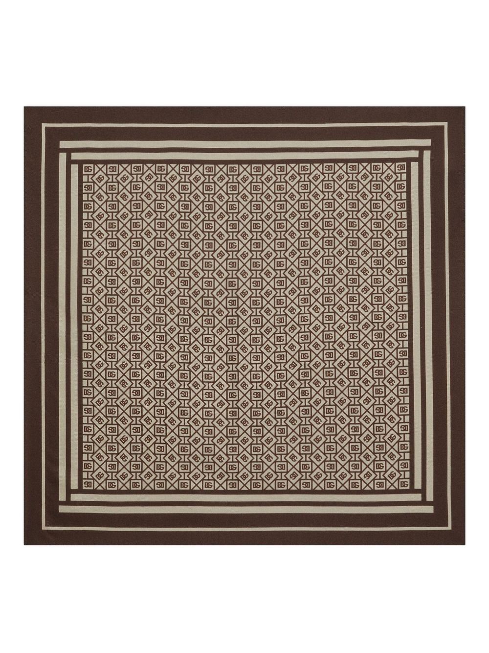 monogram-pattern silk scarf - 1