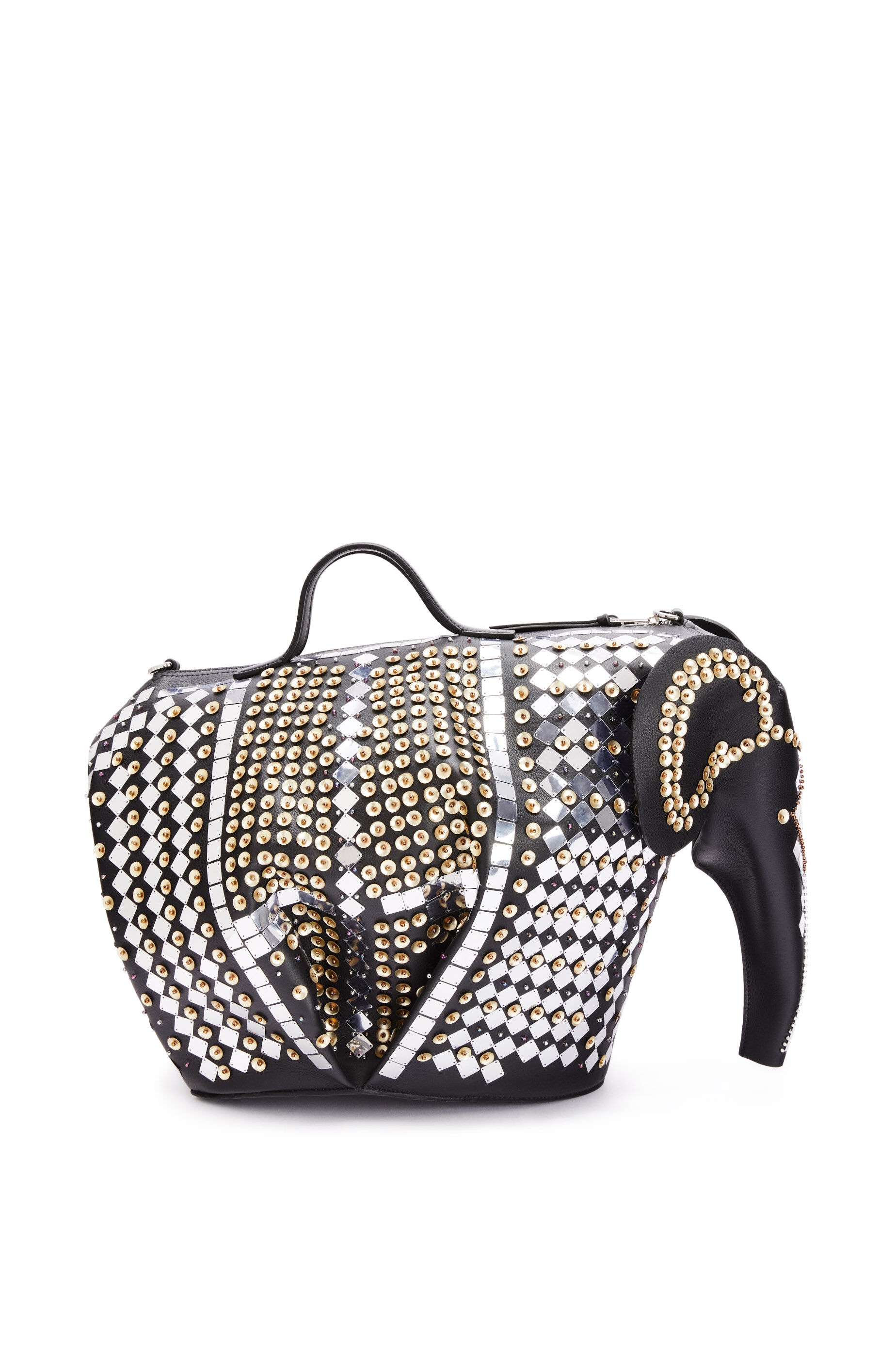 XL Elephant bag in calfskin and crystal beads - 4