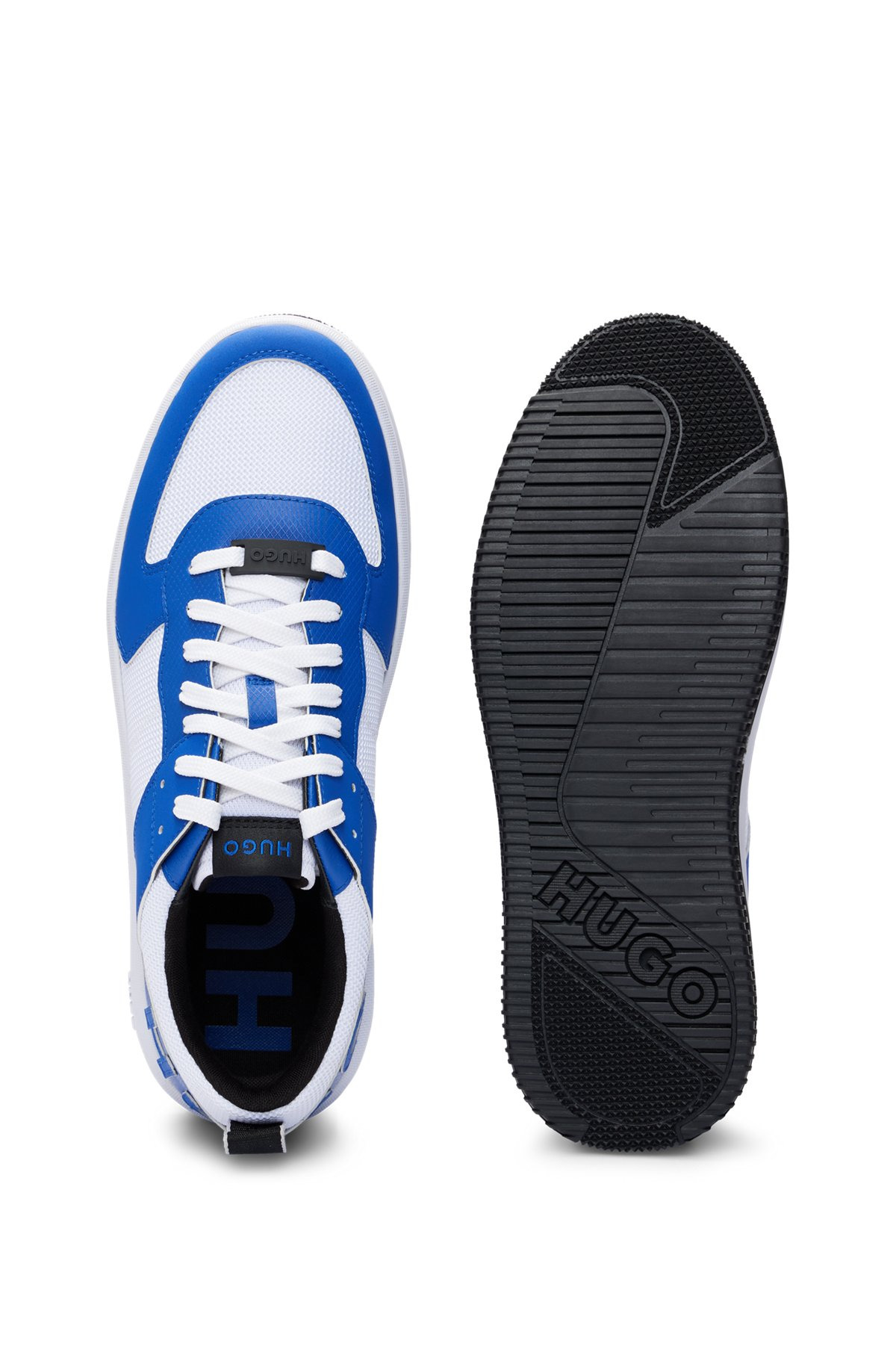 MIXED-MATERIAL LACE-UP TRAINERS WITH BRANDED BACKTAB - 5