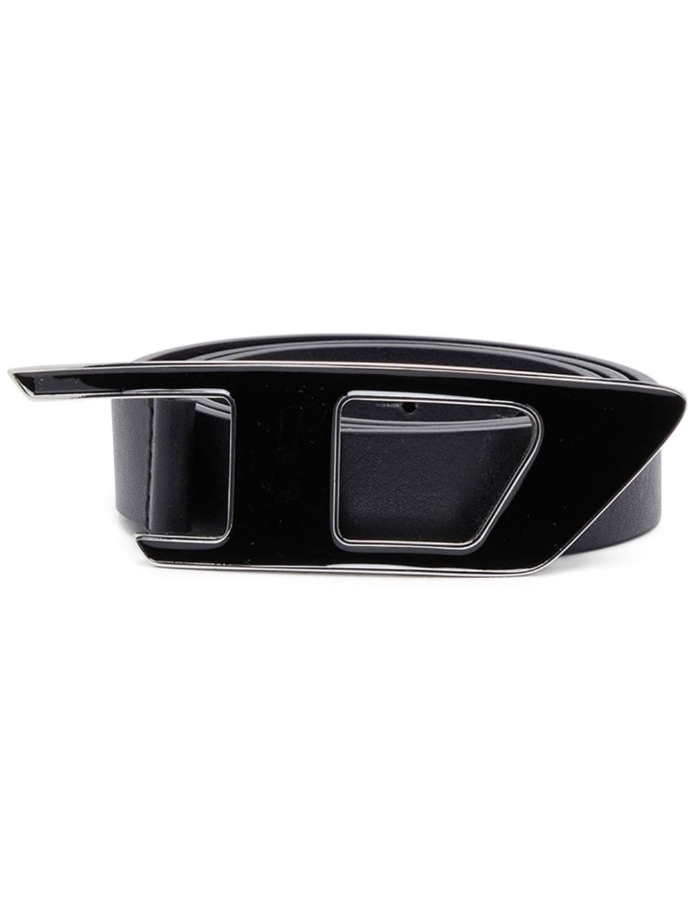 logo-plaque leather belt - 1