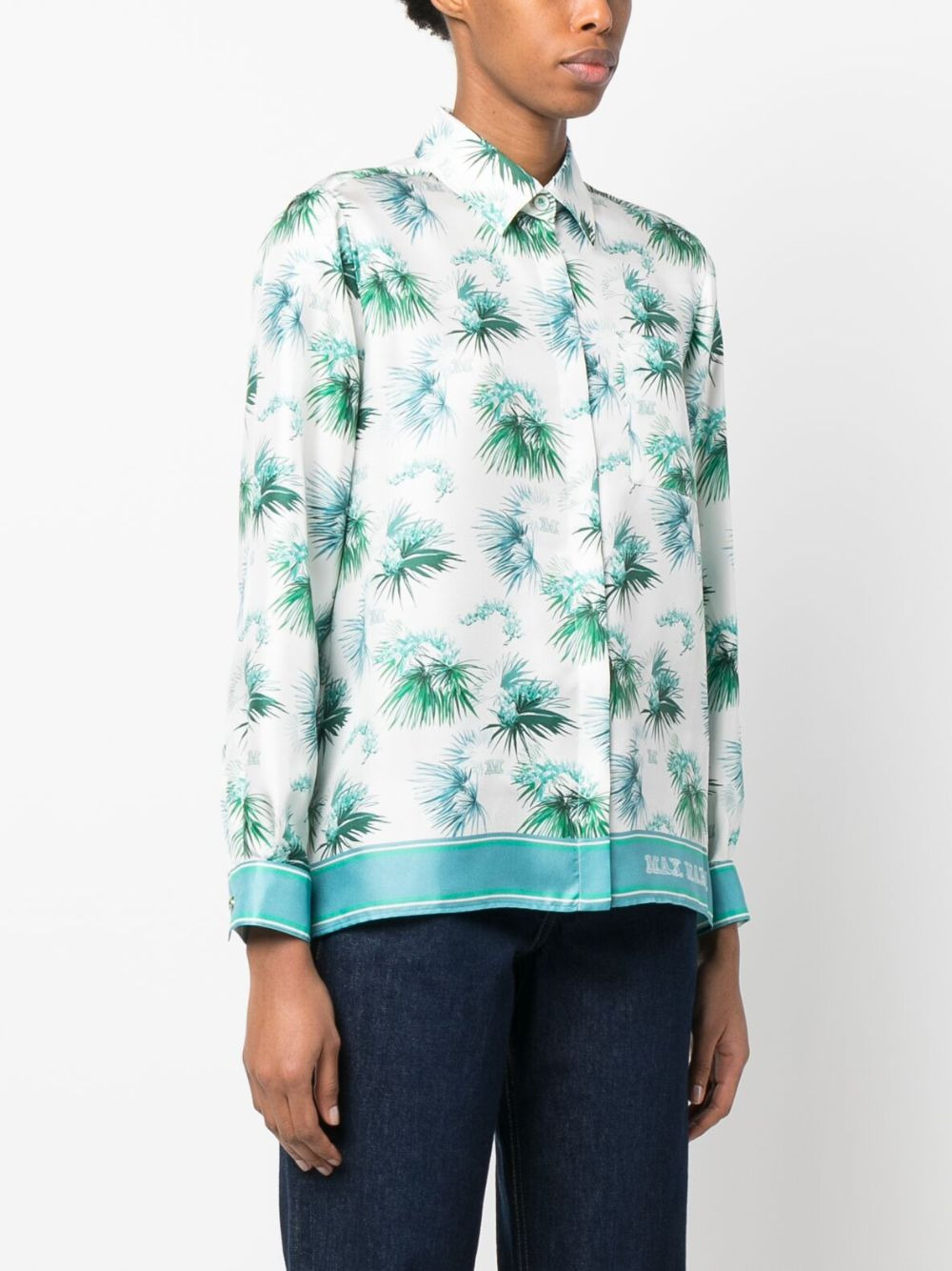 floral-print silk shirt - 3