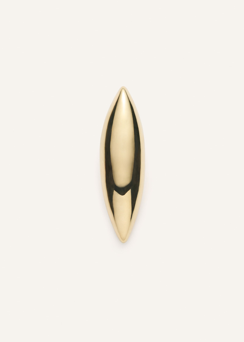 Elongated sculptural ring in gold 1