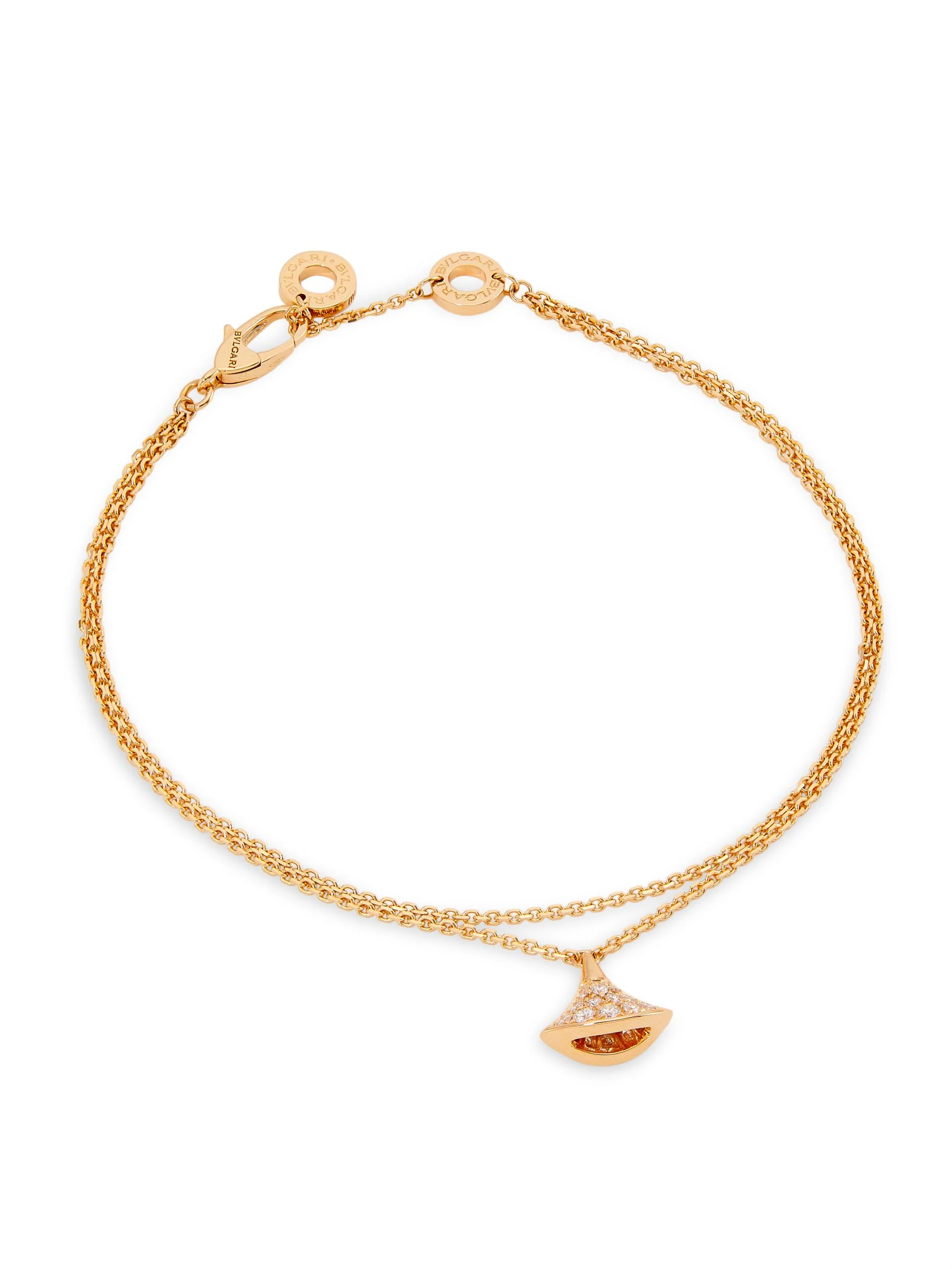 Women's Divas' Dream 18K Rose Gold & Diamond Pendant Double-Strand Bracelet - Rose Gold - 1