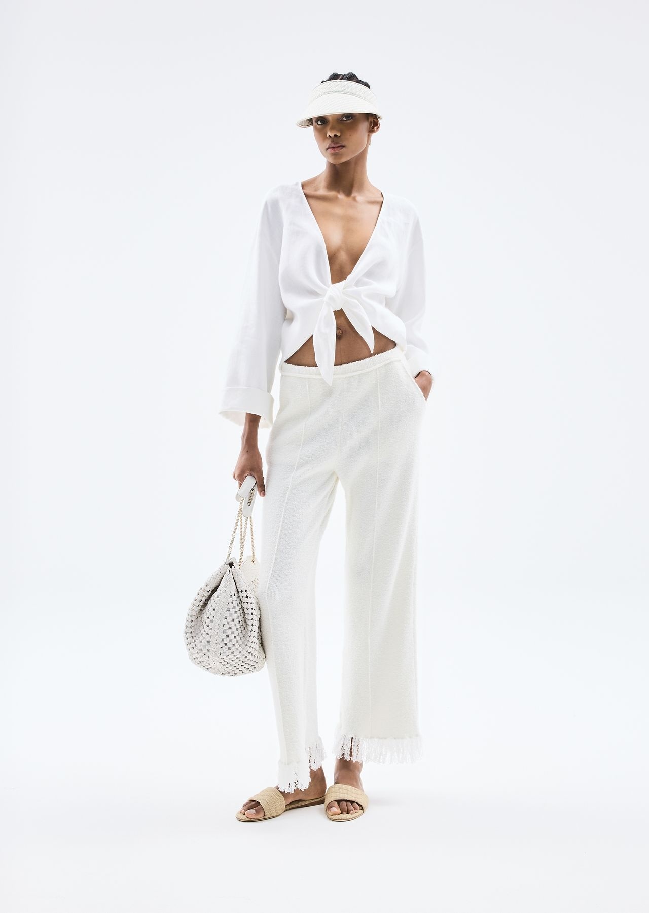Ribbed viscose-blend trousers - 6