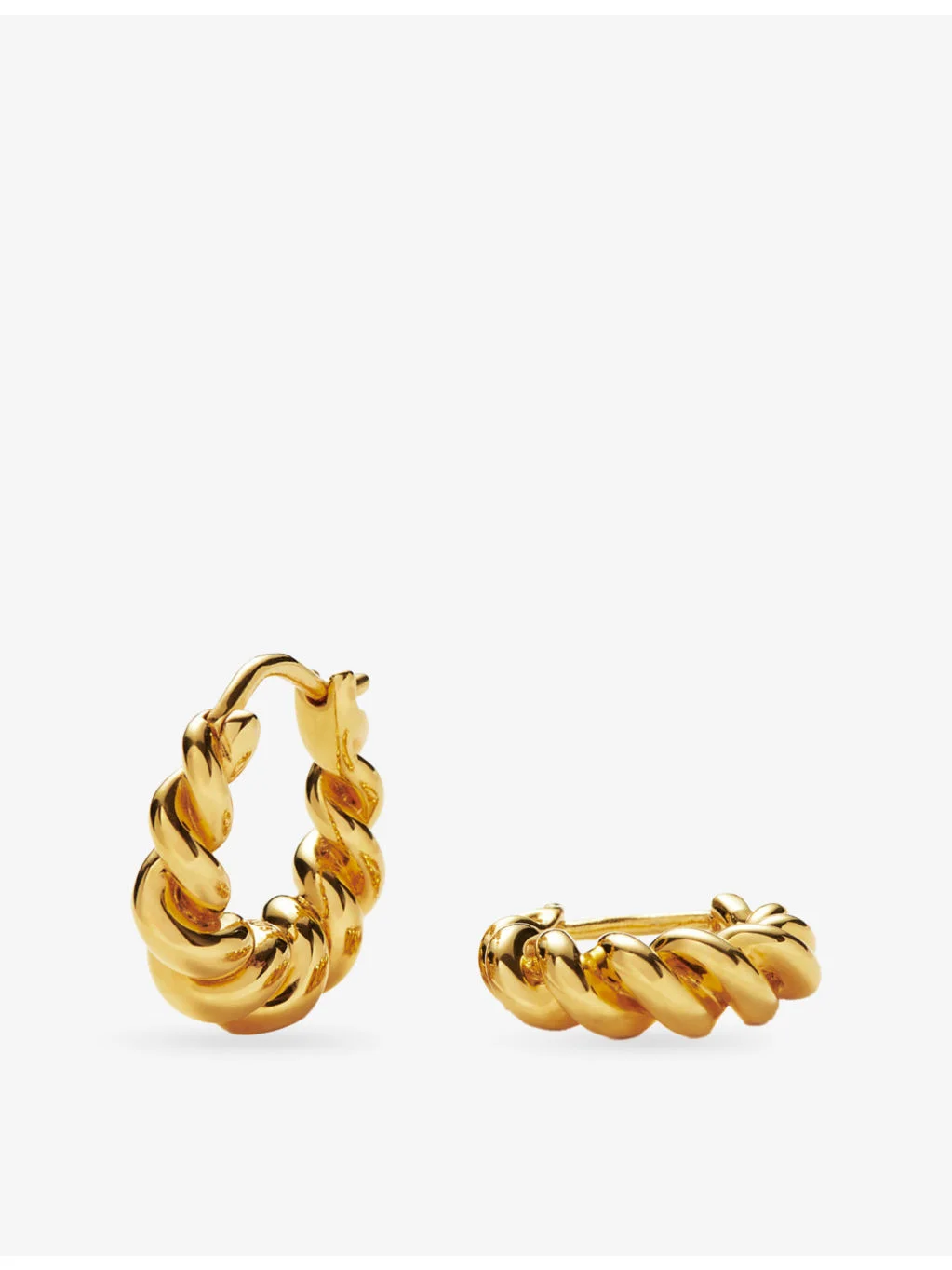 Tidal Small 18ct Yellow Gold-Plated Hoop Earrings - 1