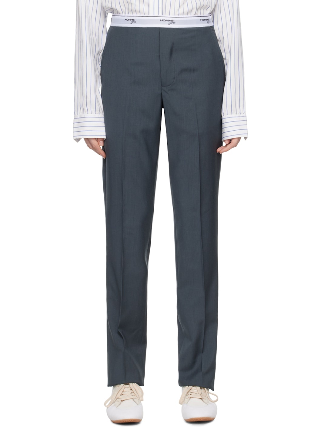 Gray Classic Trousers - 1