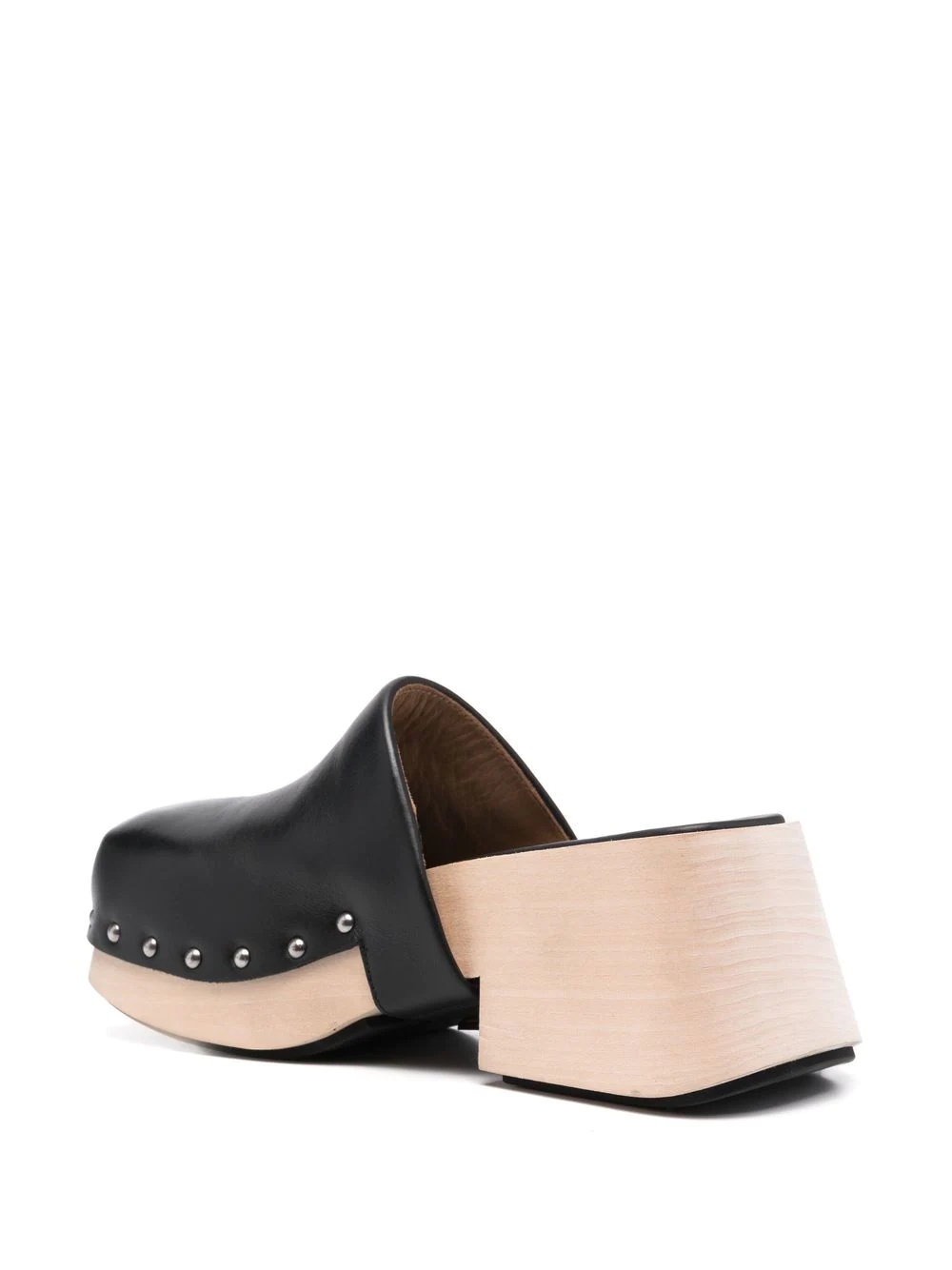 square-toe leather mules - 4