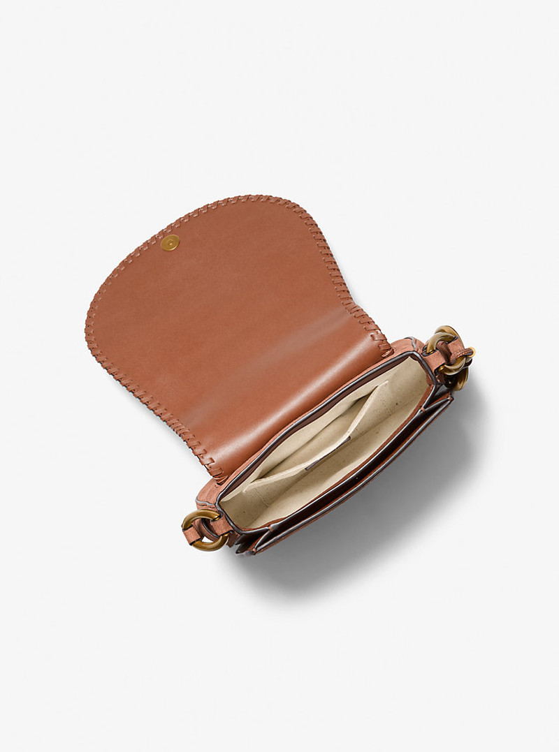 MICHAEL KORS Josie Medium Whipstitched Suede Saddle Bag outlook
