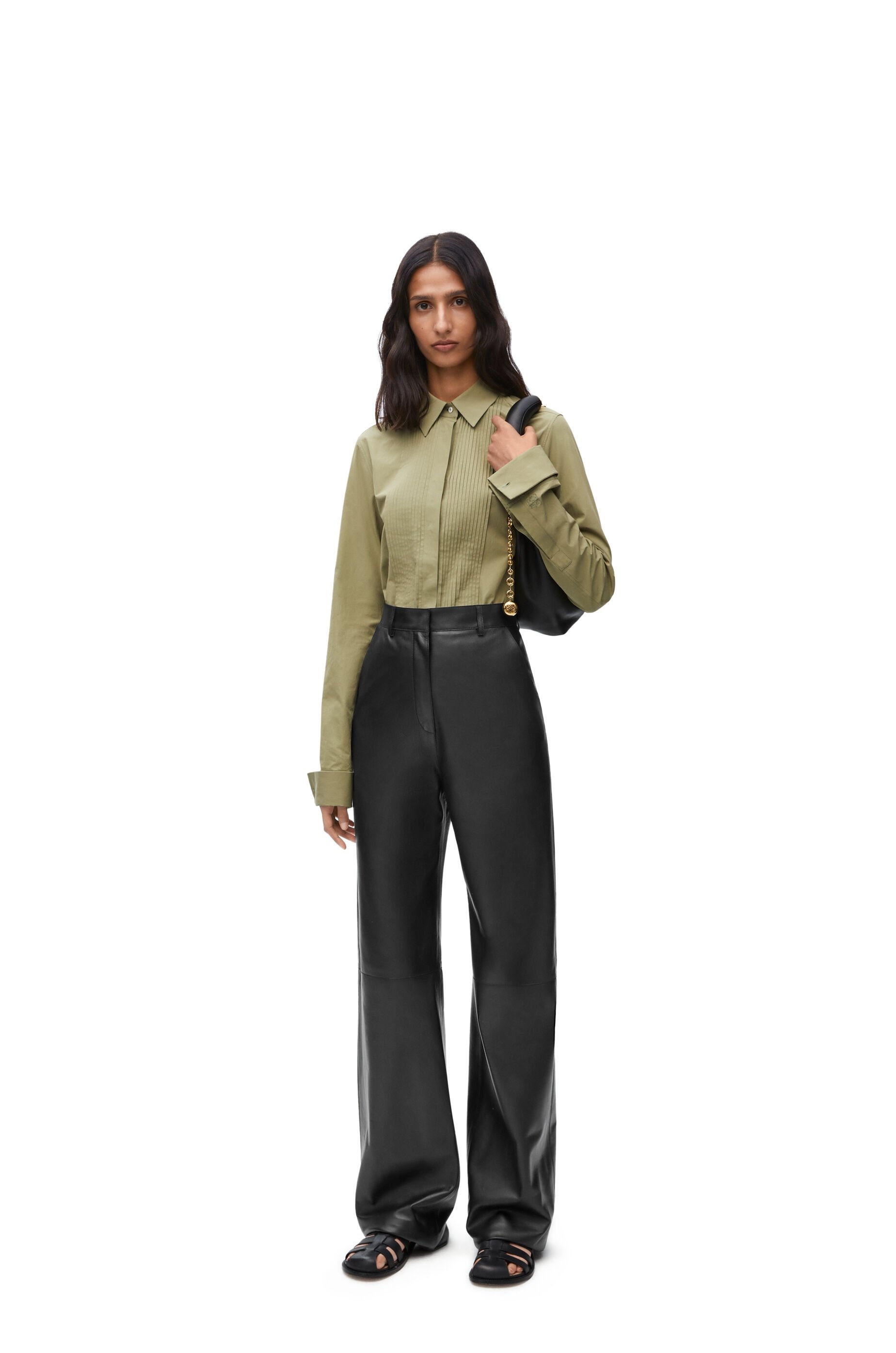 High waisted trousers in nappa lambskin - 2