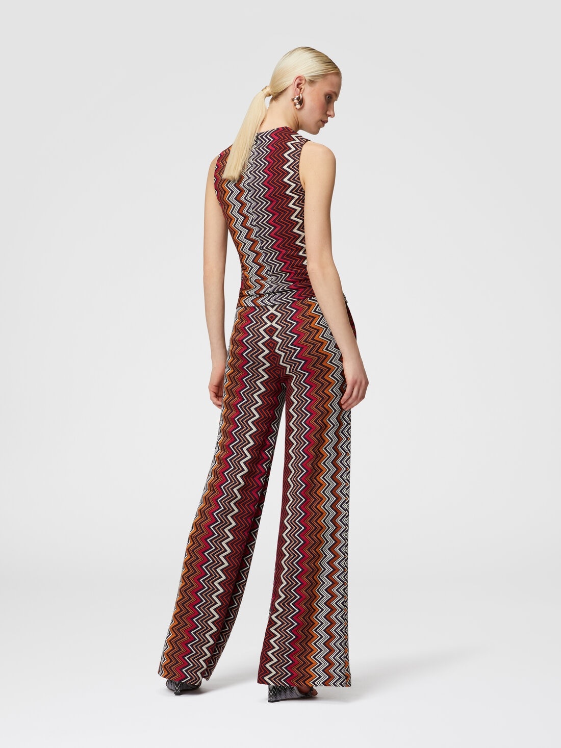 Sleeveless top in wool and zigzag viscose - 3