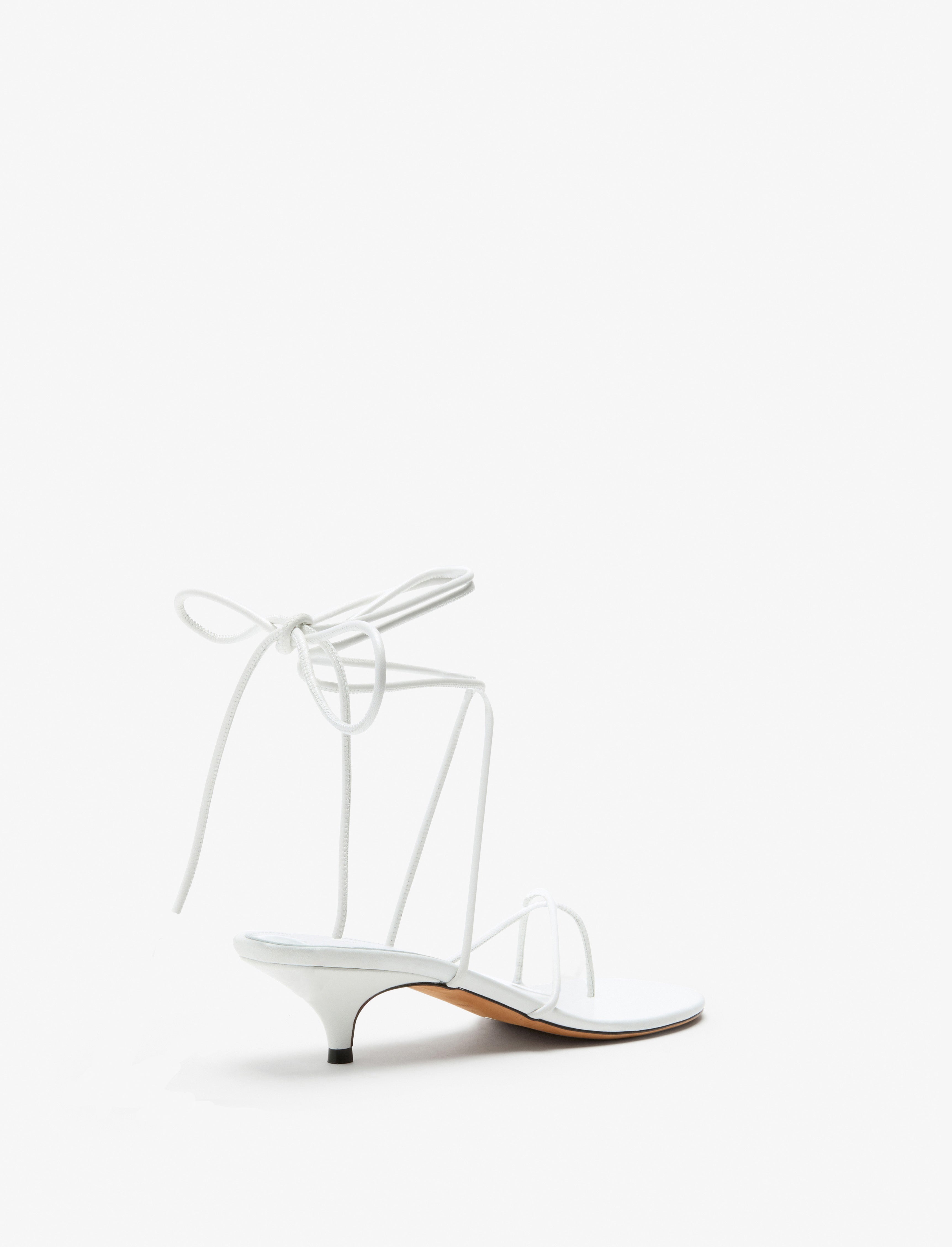 Slash Tie Sandals in Capretto Leather - 3