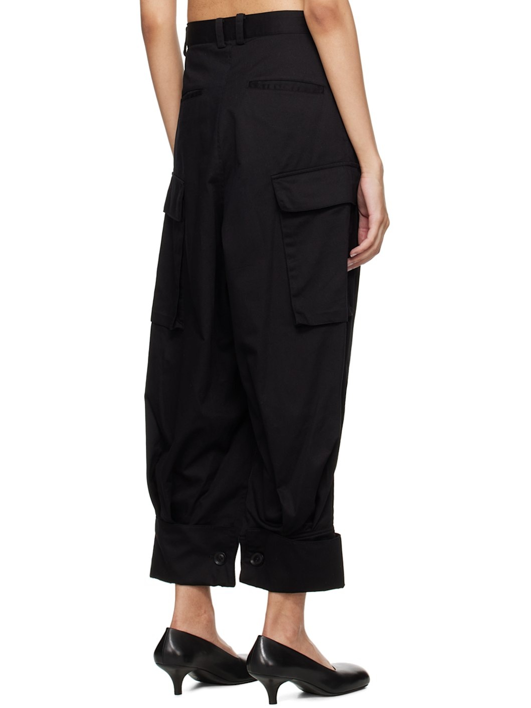 Black Bellows Pocket Trousers - 3